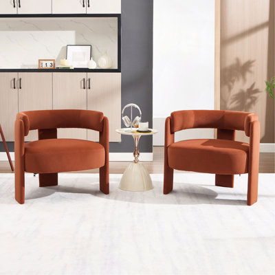 Fauteuil d'appoint pour le salon, fauteuil simple en velours, fauteuil de style Mid-Century, pieds en bois pour la lecture de bureau dans la chambre à coucher