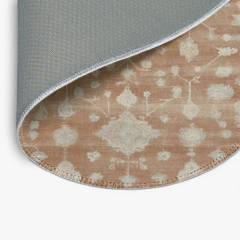 Tapis gris intérieur et extérieur surteint, Rond 5 pi