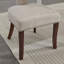 Ensemble de chaises de salle à manger de style Mid-Century moderne, ensemble de 2 chaises d'appoint rembourrées en tissu de lin ferme avec dossier en cuivre, chaises de cuisine avec structure en bois franc-263119946
