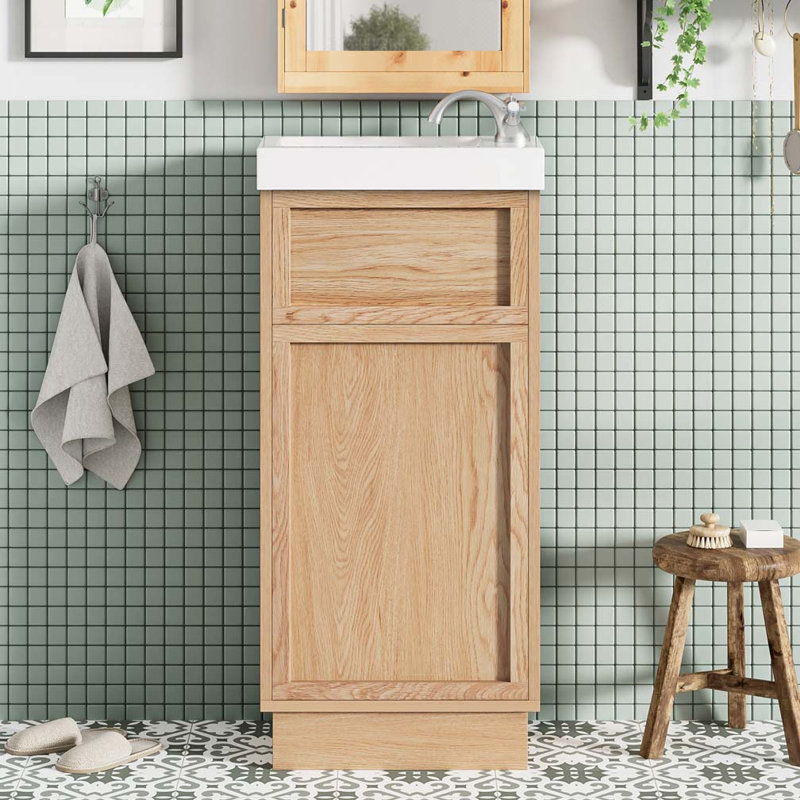 Meuble-lavabo avec lavabo réversible en résine 15,75 po