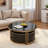 Modern 2 Pieces Round Nesting Coffee Table With Drawers