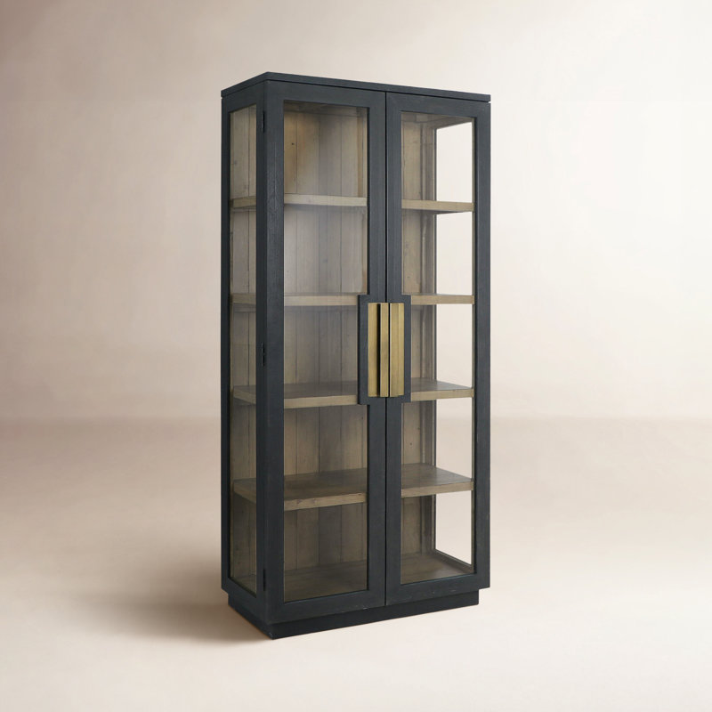 Landin Larson Reclaimed Pine Wood Cabinet, Black