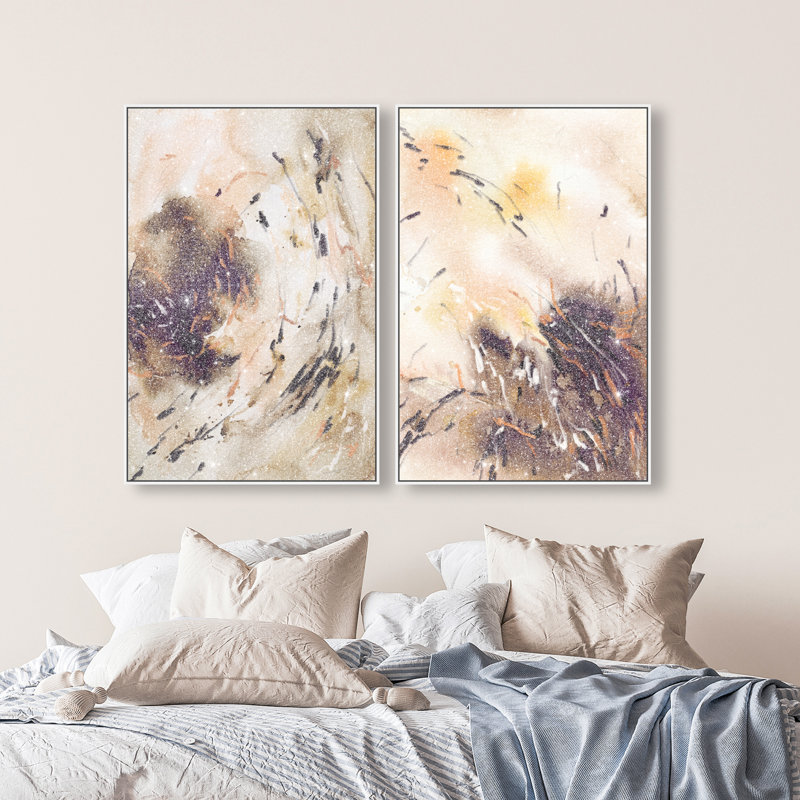 Floating Autumn Set Set by Oliver Gal, 50"H x 34"W, White Floater Frame