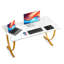 Bureau de direction, grand bureau de l 63 po x P 31,5 po, table de conférence moderne pour ordinateur, bureau agrandie pour bureau personnel, blanc et or