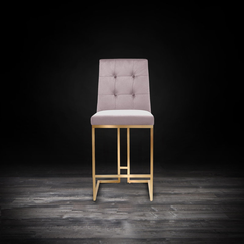 Tabouret de bar et de comptoir Cameron, Gris, Tabouret de comptoir (siège d'une hauteur de 27 p