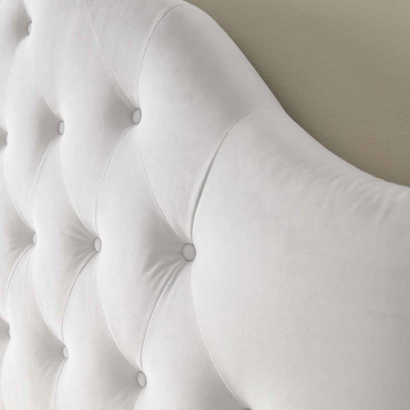 Sovereign Diamond Tufted Performance Velvet Headboard by Modway, White, Queen