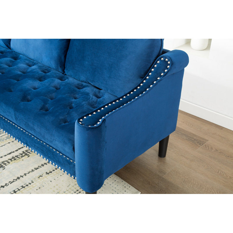 Canapé Chesterfield Cathryn, Bleu