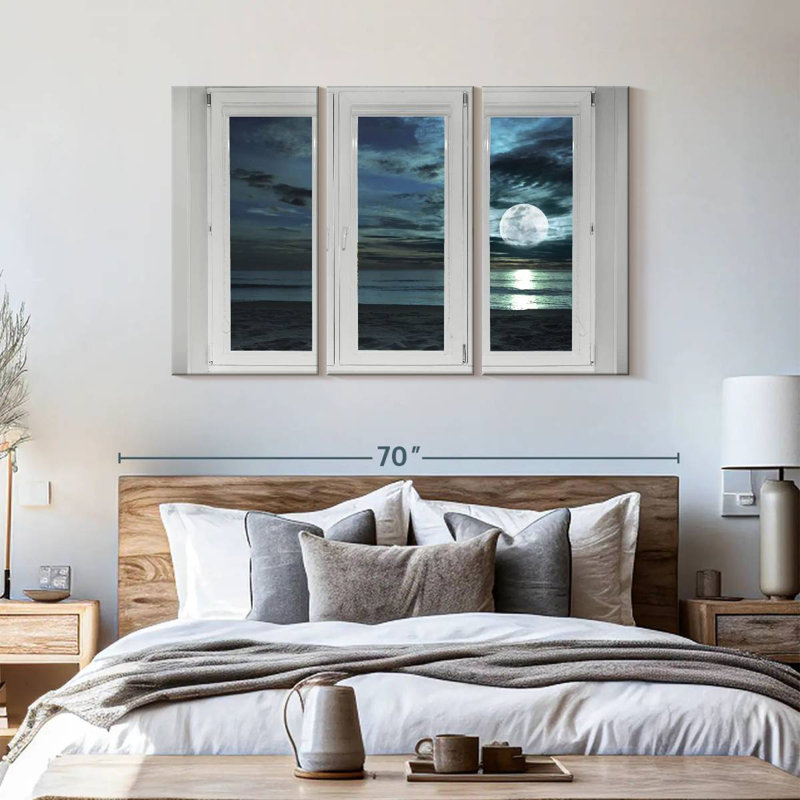 «Window to Moonlit Beach», reproduction sur toile, H 57 po x l 36 po x P 1,25 po