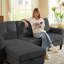 79.14" L Shaped Sofa with Storage Pockets and Reversable Storage Ottoman-508562043
