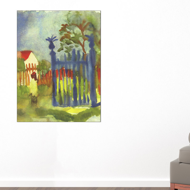 Garden GateDrawing by Macke August - Wrapped Canvas Rectangle Print, 120cm H x 90cm W x 1.8cm D