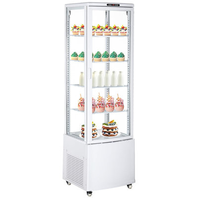 Réfrigérateur commercial commercial, 10,0 pieds cubes Pi. Étui à pâtisserie de comptoir avec éclairage DEL, refroidissement par air, sans givre et porte coulissante arrière pour les cafés, les boulangeries et les magasins