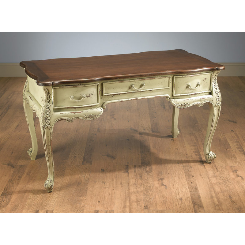 Vogt Solid Wood Writing Desk, Parchment
