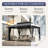10X13 Gazebo, Outdoor Patio Gazebo With Mosquito Netting, Double Roof Metal Gazebo, Canopy For Backyard Covered Patio, Heavy Duty Gazebo Outdoor For Garden Deck Lawn, Black / Gray / Khaki / Navy Blue-124949853-126133273