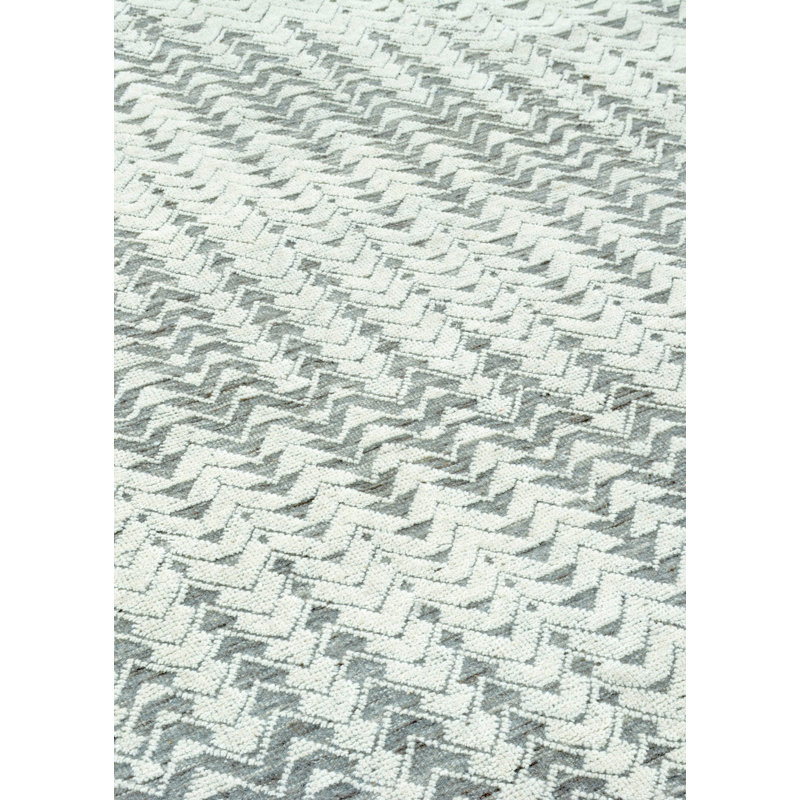 Herringbone One-of-a-Kind Rectangle 8'2" X 9'11" 1920s Wool Area Rug in