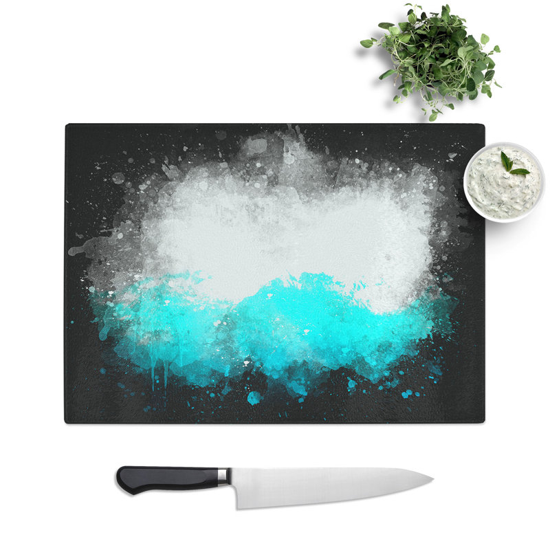 Tempered Glass Mountain Tops Chopping Board, 28.5 cm x 39 cm