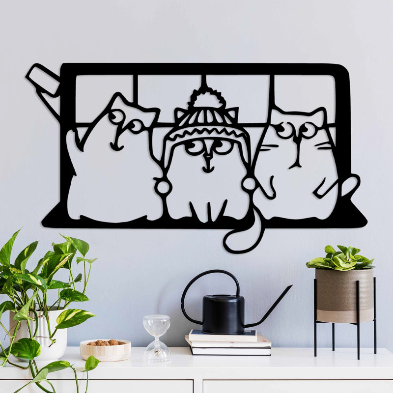 Stylish Decorative Metal Wall Accessory, Black Finish, 23.6 x 13.8 inches | 100% Metal, Thickness: 0.06 inches | Perfect for Home Decor, Office Spaces & Modern Interiors, Durable & Eye-Catching Design