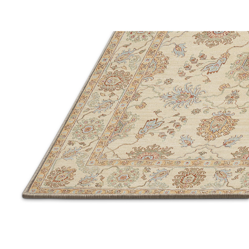 Tapis brun clair/brun/bleu Adorian, Rectangle 5 pi x 7 pi