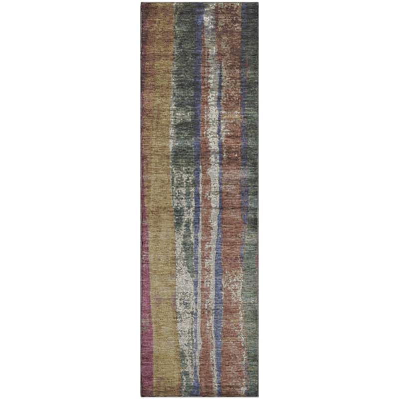 Premium Machine Washable Mayfield AMF1910 Stripes Rug, Runner 2'3" x 7'6"