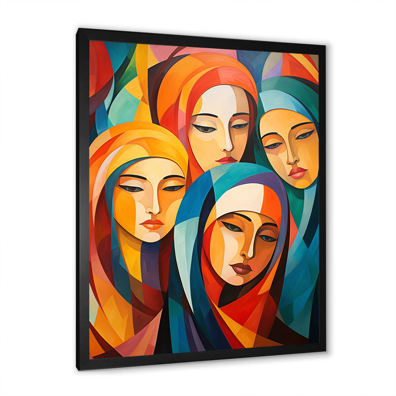 Jaune et orange, art de la prière de l'Islam 2, art mural, Cadre photo noir simple, H 20 po x l 12 po x P 1 po