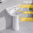Modern U-Shape White Pedestal Bathroom Sink With Overflow