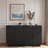 Modern Fluted Sideboard With Adjustable Shelves And Metal Handles-76447868