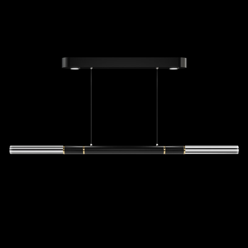 Luminaire suspendu linéaire l 62 po Antonia, Laiton / Noir