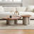 Burlywood Solid wood Round Coffee Table Sets