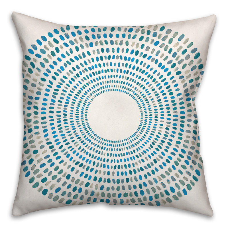 Geometric Outdoor Throw Pillow, Blue, Geometric 2