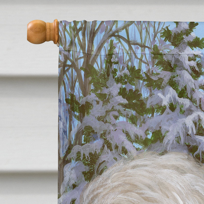 Drapeau de maison Hvidovre Sheltie Halloween en polyester à 2 faces 3 x 2 pi, Samoyède content