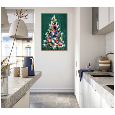 Christmas Tree by Corinna Buchholz of Piddix Framed Canvas Wall Art Print