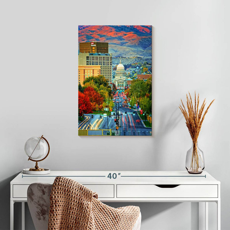 Aime Boise, coucher de soleil d'automne, H 24 po x l 16 po