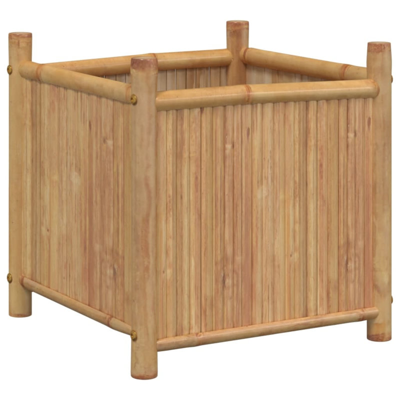 Bayou Breeze Planter 15.7"X15.7"X31.5" Bamboo, 19.7" H x 19.7" W x 19.7" D