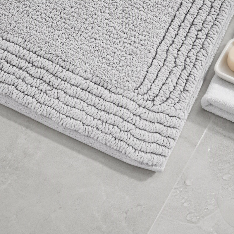 100% Cotton Tufted 3000 GSM Reversible Bath Rug 24X72", Single - 72" L x 24" W, Light Gray