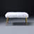 Sleek Bedroom Bench With White Faux Fur Cushion And Golden Metal Legs Gold For