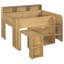 Lit mezzanine double avec bureau, lumière DEL et tablettes de rangement, lit mezzanine en bois-1594685726
