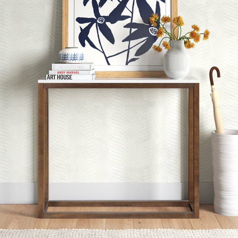 Console Ousley, Blanc / brun noyer