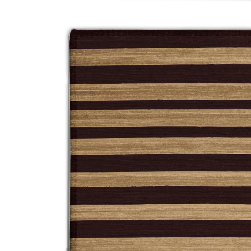 Tapis intérieur / extérieur noir HorizontalStripes, Rectangulaire 2 pi x 3 pi