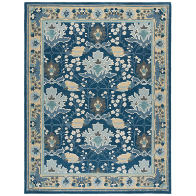 Earthly Treasures Hand Tufted Wool;Cotton;Viscose Floral Indoor Rug
