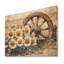 Tournesols par la roue du chariot - Décoration murale en bois de tournesols - sur bois de pin naturel-1497629015
