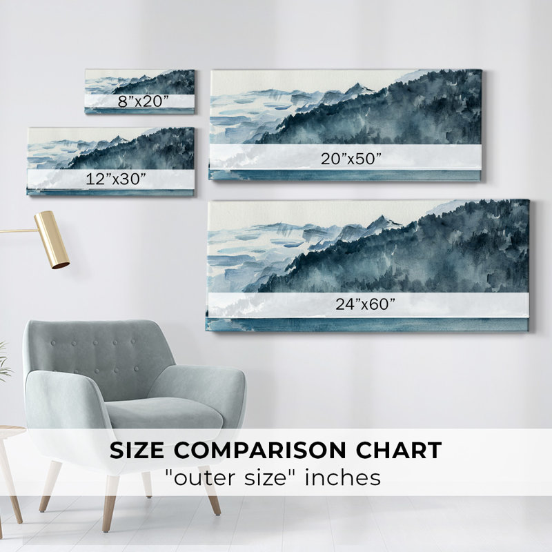 Toile tendue Winter Fjords II-Gallery, H 12 po x l 30 po x P 1,5 po