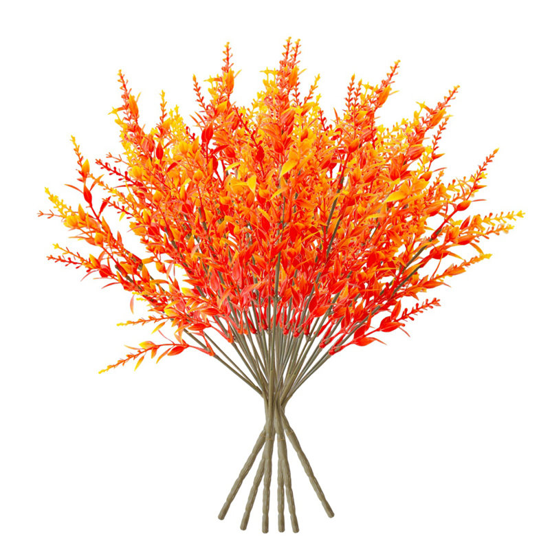 Ensemble de 6 bouquets de fleurs artificielles d'automne, tiges florales d'eucalyptus d'automne pour la décoration de la table