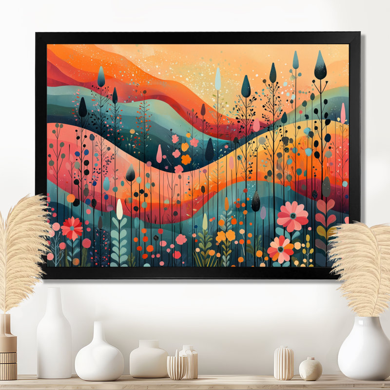 «Ilyssa Pastel Colors Of Desert Blossom Landscape III - Abstract Botanicals», art mural, H 30 po x l 40 po