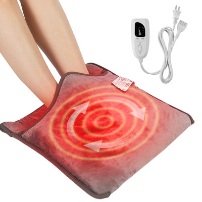 Coussin chauffant pour pieds chauffant électrique à double face 15,4 po x 15,0 po