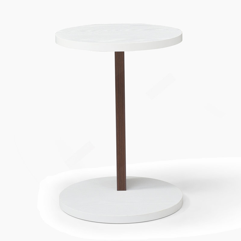 Table de bout en forme de C, petite table d'appoint pour canapé, table de canapé avec cadre en bois pour le salon, la chambre à coucher, le chevet