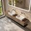 Lavabo de salle de bain rectangulaire moderne 19,68 "beige et gris en béton