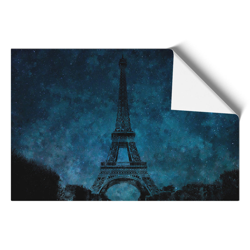 Eiffel Tower Painting - Frameless Print, 42cm H x 59cm W x 0.1cm D