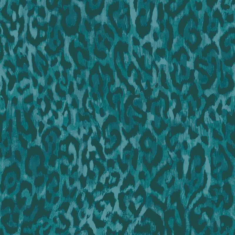 Nicole Miller Nicole Miller Laid Back Leopard Twine Peel & Stick Wallpaper, Blue