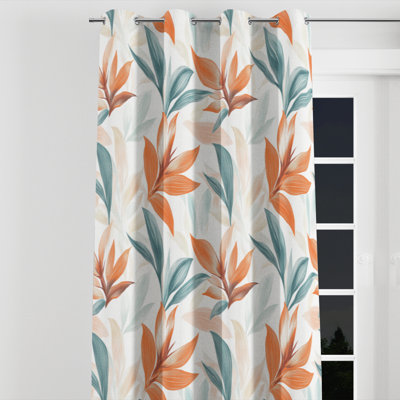 Floral Blackout Curtains - Coastal Paradise Petal Grommet Curtain - 1 Panel