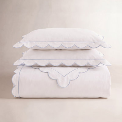 SCALLOP FRAME PERCALE DUVET SET