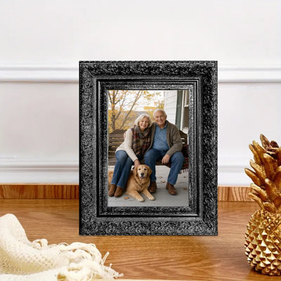 Cadre photo 3 lignes noir 11 pi x 14 po avec support de table et crochets muraux noirs
